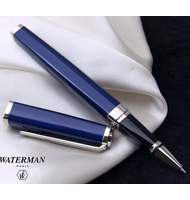 Ручка роллер Waterman Exception Slim (S0637150) Blue ST (F) чернила: черный латунь посеребрение
