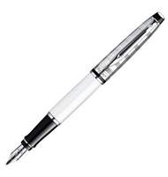Ручка роллер Waterman Expert 3 (S0952420) Deluxe White CT (F) чернила: черный латунь блестящий хром