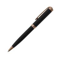 Ручка шариковая Manzoni Savona цвет корпуса: черная/розовое золото, картоный футляр