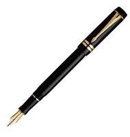 Ручка перьевая Parker Duofold F74 International (S0690410) Black GT (M) акрил перо золото 18K позолота 23К