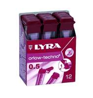 Грифели полимерные  Lyra Polymer leads - 0.5 мм для карандашей Orlow-techno 2В 12 шт/уп 