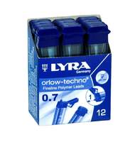 Грифели полимерные  Lyra Polymer leads - 0.7 мм для карандашей Orlow-techno HB 12 шт/уп 