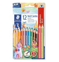 Набор цветных карандашей Noris Club Jumbo 128, 10 + 2 цвета, + точилка, Staedtler