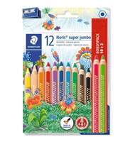 Набор цветных карандашей Noris Club Super Jumbo 129, 10 + 2 цвета, + точилка, Staedtler