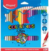 Карандаши цветные MAPED COLOR PEPS, треугольные, ударопрочный грифель, в карт. футляре, 24цв