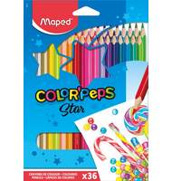 Карандаши цветные MAPED COLOR PEPS, треугольные, ударопрочный грифель, в карт. футляре, 36цв