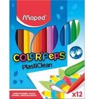 Мелки пластиковые 12 цветов MAPED PLASTICLEAN, в картоне