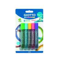 Гель-глиттер GIOTTO GLITTER GLUE  STRASS для декорирования любых поверхностей, цв конфети, 5цв*5,5 мл 