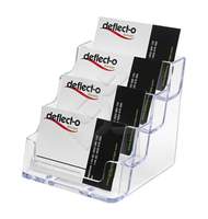 Подставка Deflecto для визитных карточек, 4 отделения, 4 уровня, 99х113х95мм, прозрачная