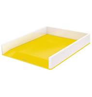 Двухцветный лоток для бумаг Leitz WOW, желтый металлик/белый