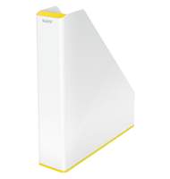 Двухцветный вертикальный накопитель Leitz WOW, желтый металлик/белый