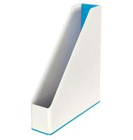 Двухцветный вертикальный накопитель Leitz WOW, синий металлик/белый