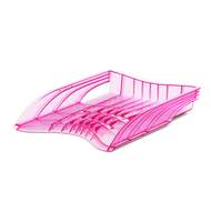 Лоток для бумаг пластиковый ErichKrause S-Wing, Glitter, розовый