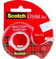 Лента клейкая Scotch Crystal, 19 мм*7,5 м, прозрачная, на мини-диспенсере