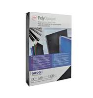 Пластиковые обложки GBC PolyOpaque, 300 мкм, формат A4, черные, 100 шт/уп 