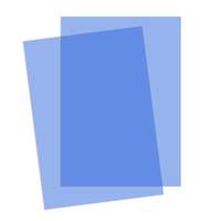 Обложка для переплета пластик ProfiOffice, рифленые, 0,40мм, 50шт/уп, синий прозрачный