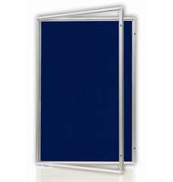 Доска-витрина фетровая 120х180см GT21218 2x3, синяя, алюминиевая рамка