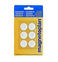 Магниты Magnetoplan Hobby d=25х8мм, 6шт/уп, в блистере, белые 16645600