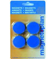Магниты Magnetoplan Magnum d=34х13мм, 10шт/уп, в коробке, синие 1660014
