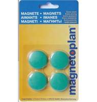 Магниты Magnetoplan Magnum d=34х13мм, 4шт/уп, в блистере, зеленые 16600405