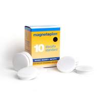 Магниты Magnetoplan Standart d=30х8мм, 10шт/уп, в коробке, белые 1664200