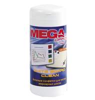 Салфетки для чистки белых маркерных досок MEGA Office White Board Clean, 100шт, вискоза