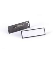 Бейдж 17х67мм горизонтальный Durable Clip-Card, с булавкой, черный, изогнутое окошко с эффектом лупы, 25шт/уп 8133-01