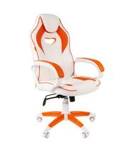 Офисное кресло Chairman game 16 Россия экопремиум белый/оранжевый