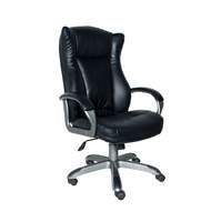 Кресло для руководителя CH-879DG/Black, кожзам черный, пластик т-серый