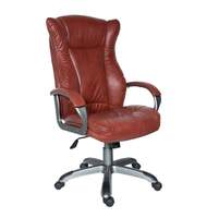 Кресло для руководителя CH-879DG/Brown, кожзам коричневый, пластик темно-серый