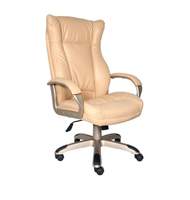 Кресло для руководителя CH-879Y/Beige, кожзам бежевый, пластик золото