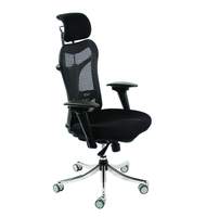 Кресло для руководителя CH-999ASX, спинка/сетка эргономичная черная, ткань черная, хром