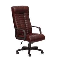 Кресло для руководителя Atlant (wood), кожа коричневая