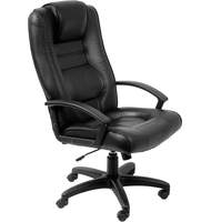 Кресло для руководителя T-9906AXSN, кожа черная