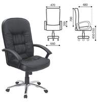 Кресло офисное CH-418 кожа черная