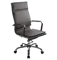 Кресло офисное CH-993/BLACK, ХРОМ, кожзам черный