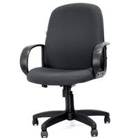 Кресло офисное E-279M JP, низкая спинка, ткань черная