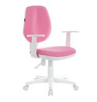 Кресло BRABIX Fancy MG-201W, с подлокотниками, пластик белый, розовое TW-13A