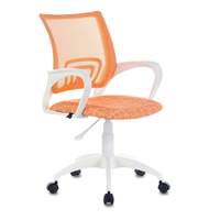 Кресло BRABIX Fly MG-396W, с подлокот., пластик белый, сетка, оранжевое с рис.TW-38-3/Giraffe
