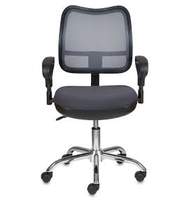 Кресло офисное CH-799/DG/TW-12, спинка/сетка темо-серая, ткань серая