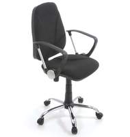 Кресло офисное С-101 КЛИО, ХРОМ, ткань черная