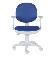 Кресло детское  CH-W356AXSN/15-10 белый пластик, ткань, темно-синее