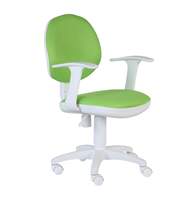 Кресло детское  CH-W356AXSN/15-118 белый пластик, ткань, салатовое