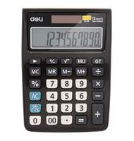 Калькулятор настольный компактный Deli E1238, 12-р, дв.пит., 145х105мм, серый
