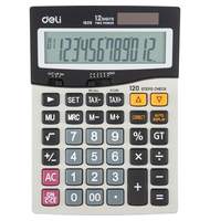 Калькулятор настольный компактный Deli E1629,12-р,дв.пит,181x130мм,мет,серебр