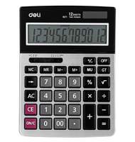 Калькулятор настольный полноразмерный Deli E1671, 12-р,дв.пит,185x135мм,мет,срб