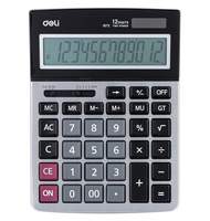 Калькулятор настольный полноразмерный Deli E1672, 12-р,дв.пит,211x154мм,мет,срб