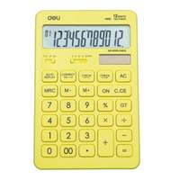 Калькулятор настольный полноразмерный Deli EM01551, 12-р,дв.пит,175х108мм, желт
