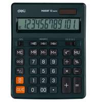 Калькулятор настольный полноразмерный Deli EM888F, 12-р,дв.пит.,202x159мм,т-зел