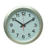 Часы настенные Бюрократ WallC-R010P, круглые d=38 см, пластик, серебристый